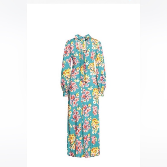 Paul & Joe Turquoise Floral Maxi with neck tie - Picture 3 of 13